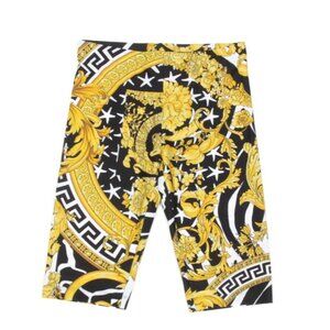 VERSACE Jeans Couture Baroque Bike Cycling Shorts Women Gold Black sz 40 /808